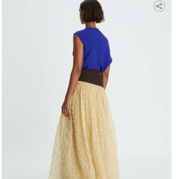 NEW Tory Burch Dandelion chiffon, silk organza gown, XS, GD1186 - Picture 4 of 14